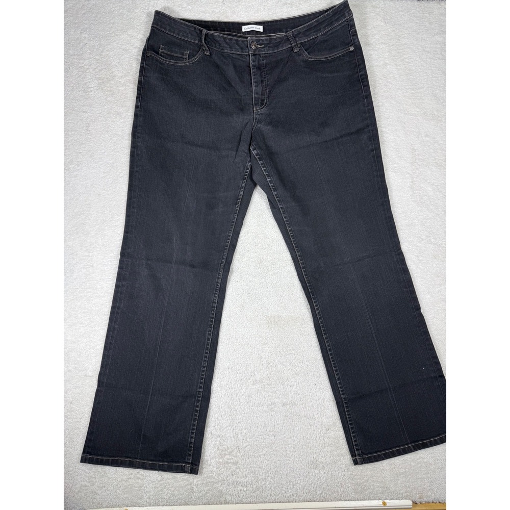 Coldwater Creek Jeans Womens 20W Gray Excellent Straight Leg Stretch Dark Wash